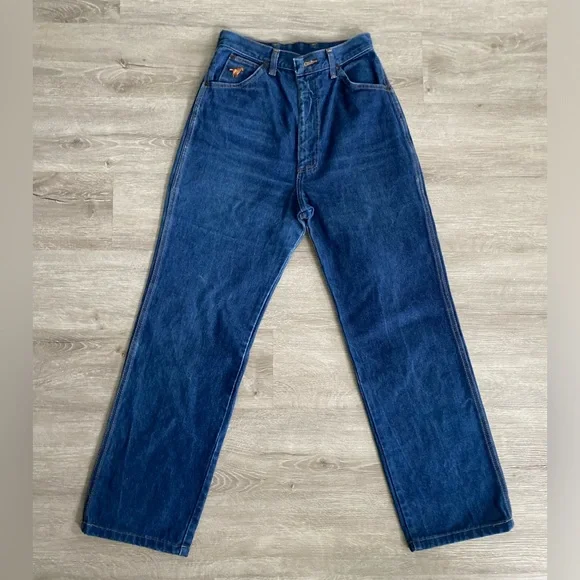 Vintage 70s Wrangler Jeans Made in USA Dark Wash Denim - Picture 2 of 7